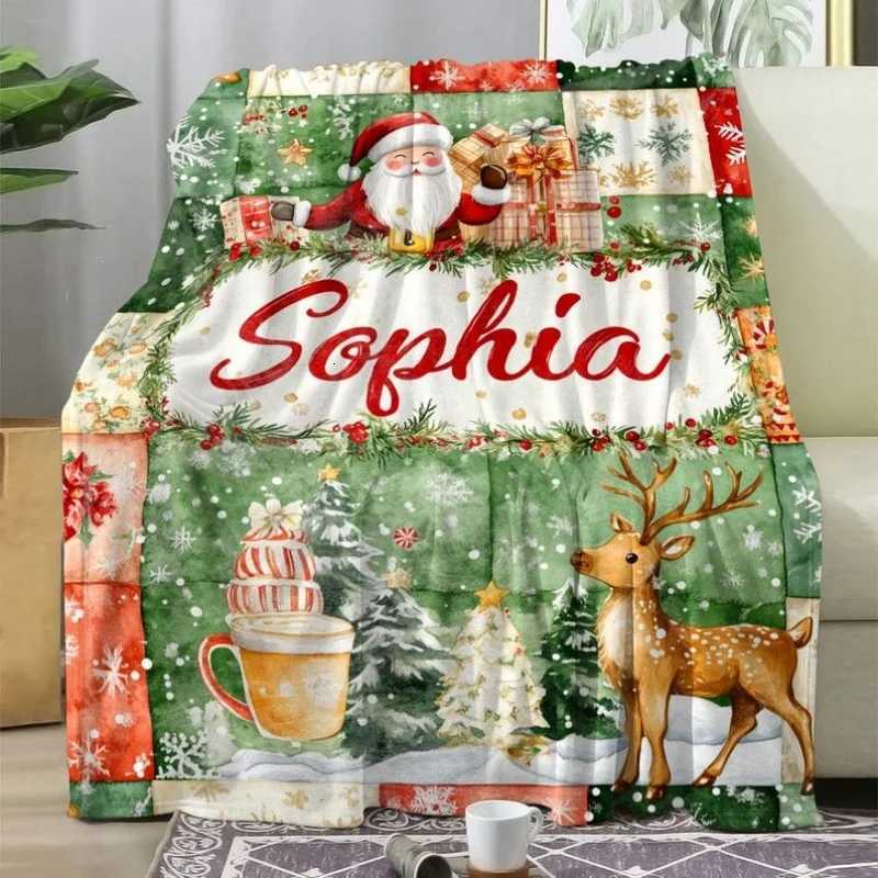 2026 Christmas Flannel Blanket Custom Name Soft Blanket For Sofa Camping Nap Leisure Blankets Christmas Gifts For Boys GirlsW251107-image-1083907869