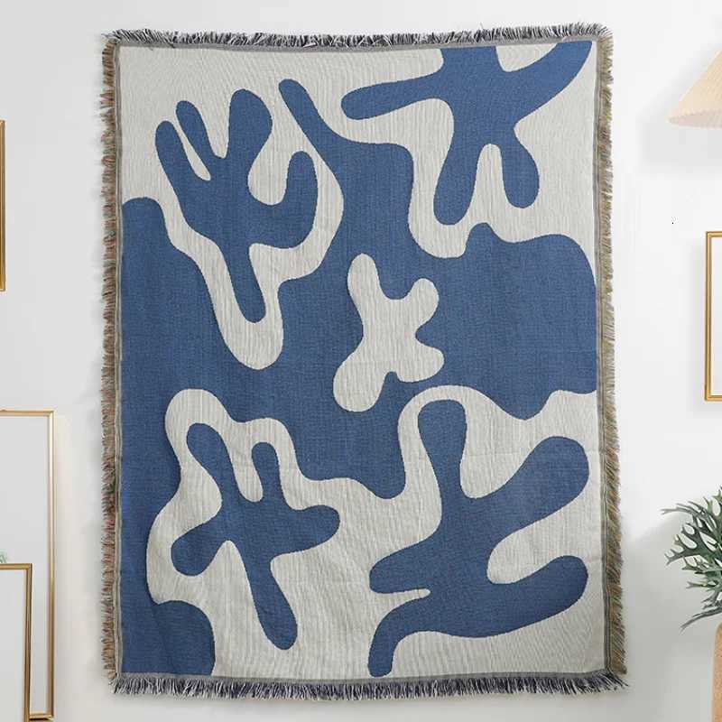 Textile City Ins Blue Coral Pattern Blanket Home Decor Sofa Cover Throw Outdoor Camping Grass Mat 125x150cmW251107-image-1083909653