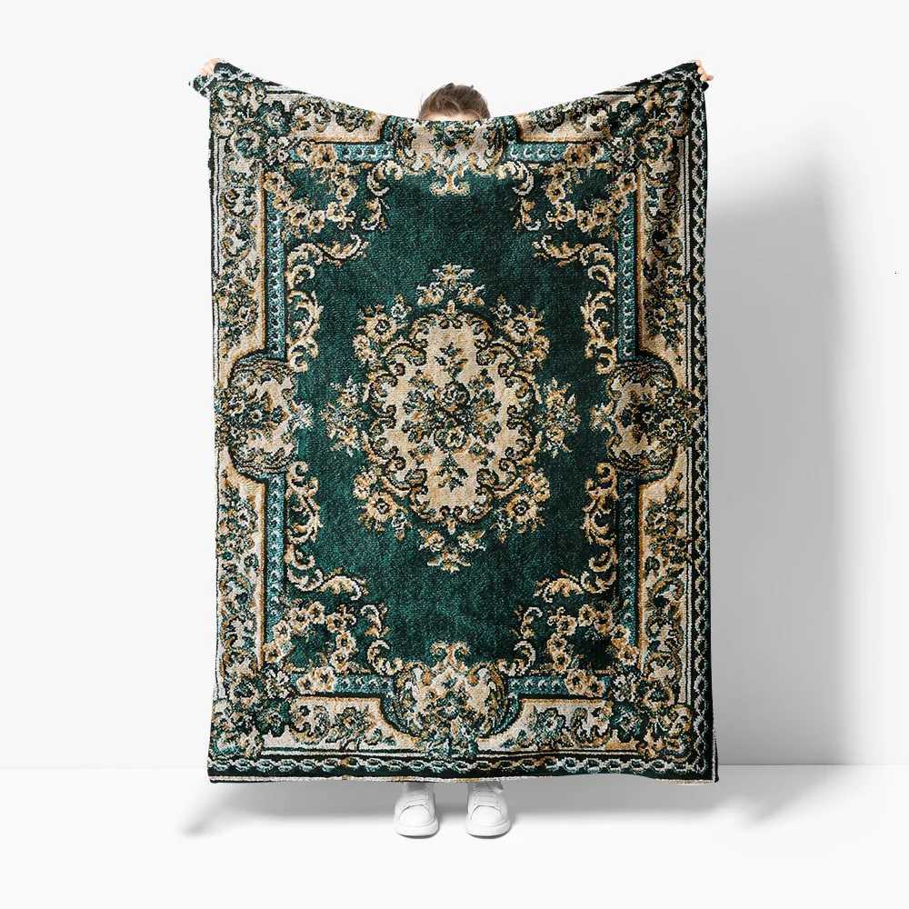 Velvet Throw Blanket Luxury Floral Design Sofa Bed Living Room Decorative Throw Blanket Cushion Cover Warm SoftW251107-image-1083905750