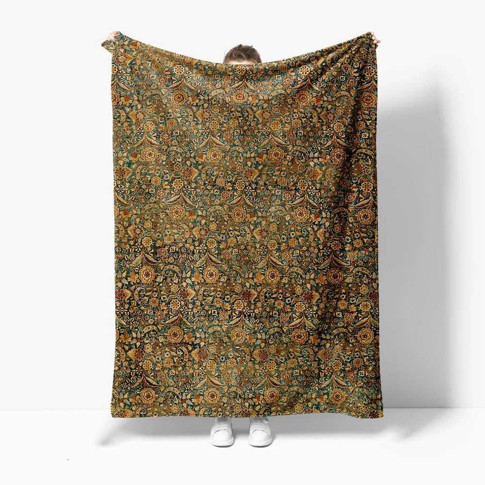 Luxurious Velvet Throw Blanket with Paisley Floral Pattern Decorative Sofa Bed Blanket Warm Winter Home Decor Cushion CoverW251107-image-1083906717