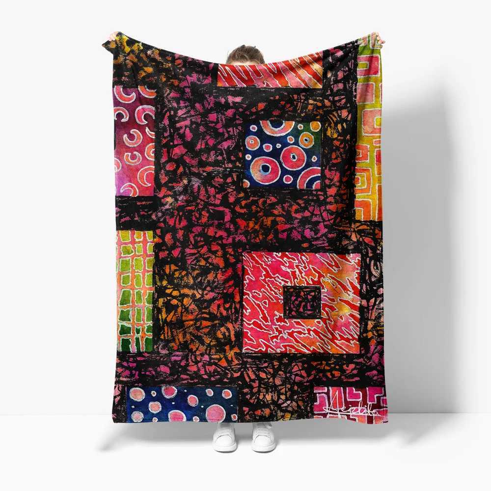 Vibrant Abstract Floral Print Batik Throw Blanket Sofa Bed Cover Decorative Throw Cushion Cover GiftW251107-image-1083905269