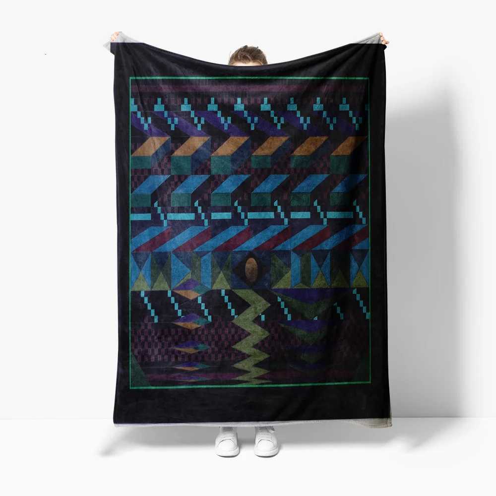 Geometric Pattern Throw Blanket Modern Abstract Design Sofa Bed Bedspread Decorative Throw Cushion CoverW251107-image-1083904578