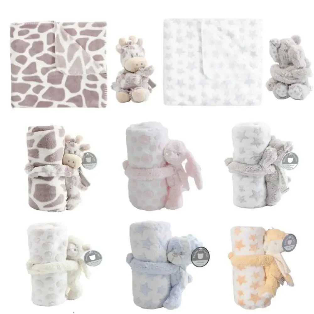 New Stuffed Animal Plush Baby Blanket Flannel 75100cm Newborn Baby Sleeping Blanket Baby Gift Bunny DesignW251107-image-1083908038