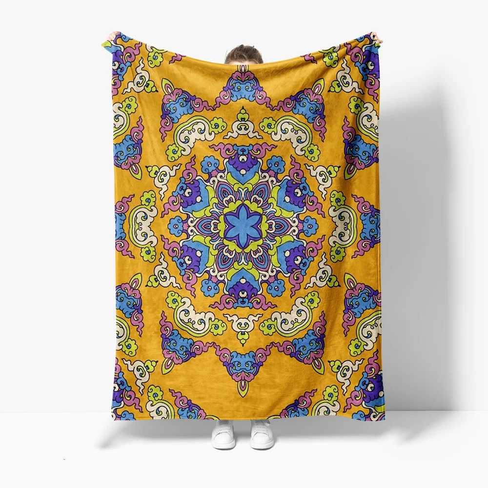 Boho Paisley Blanket Floral Print Throw Soft Fleece Blanket for Sofa Bed Living Room Decoration GiftW251107-image-1083906993