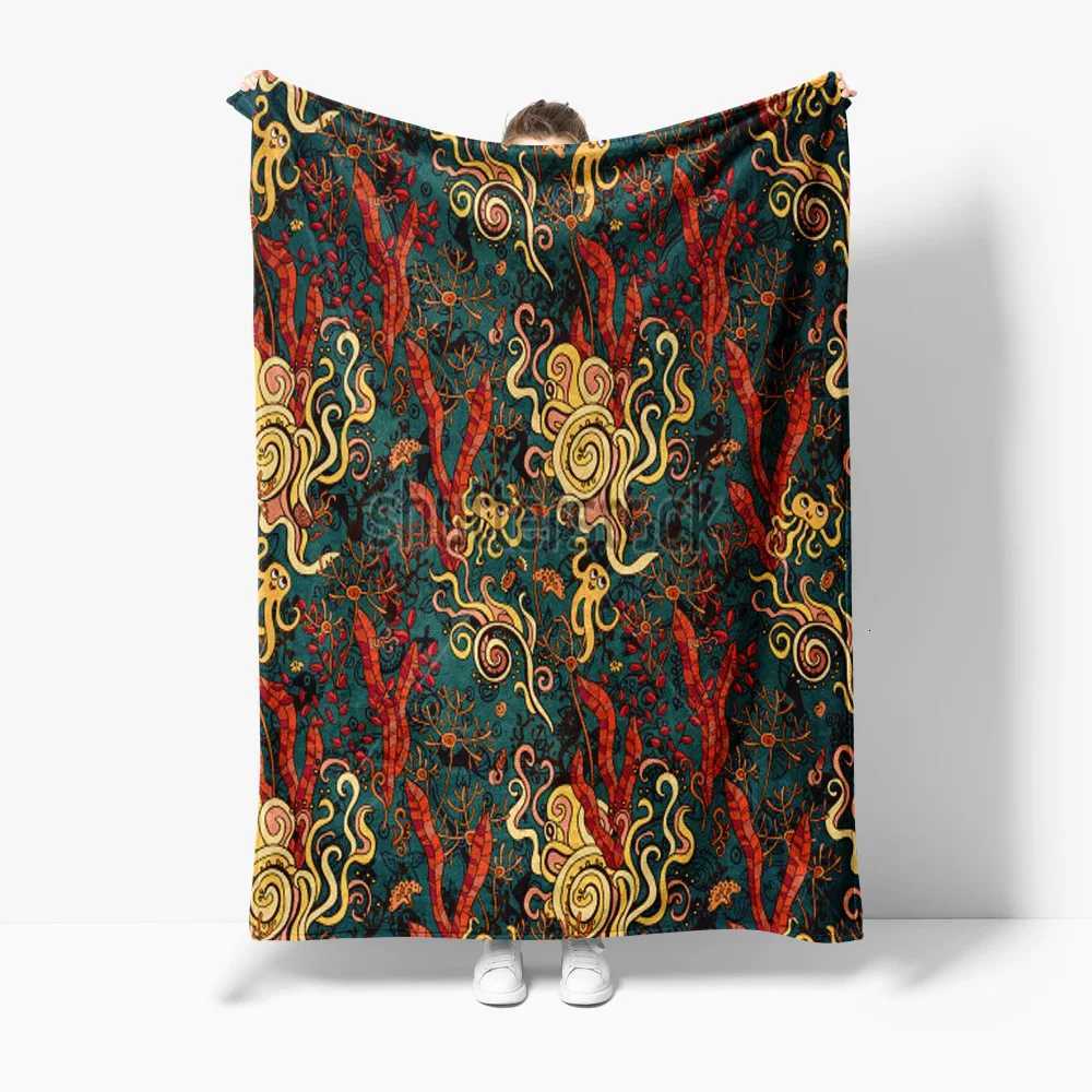 Turkish Style Blanket Red Floral Pattern Sofa Throw Home Decor Bed Cover Cozy Fleece Throw Blanket Warm Soft GiftW251107-image-1083907452