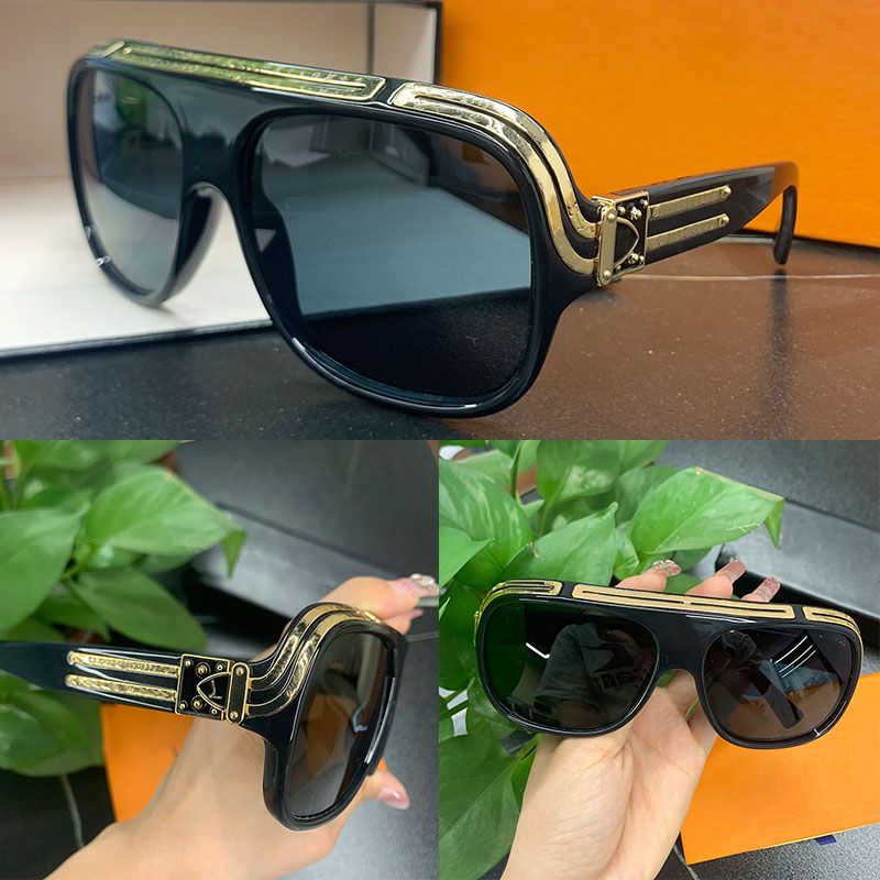 Hot Men millionaire Sunglasses Z2679 New Mens Womens Pilot Sunglasses Shiny Gold Finish Carved Double Bar Decorative Glasses UV400 Protection Men-image-998052135