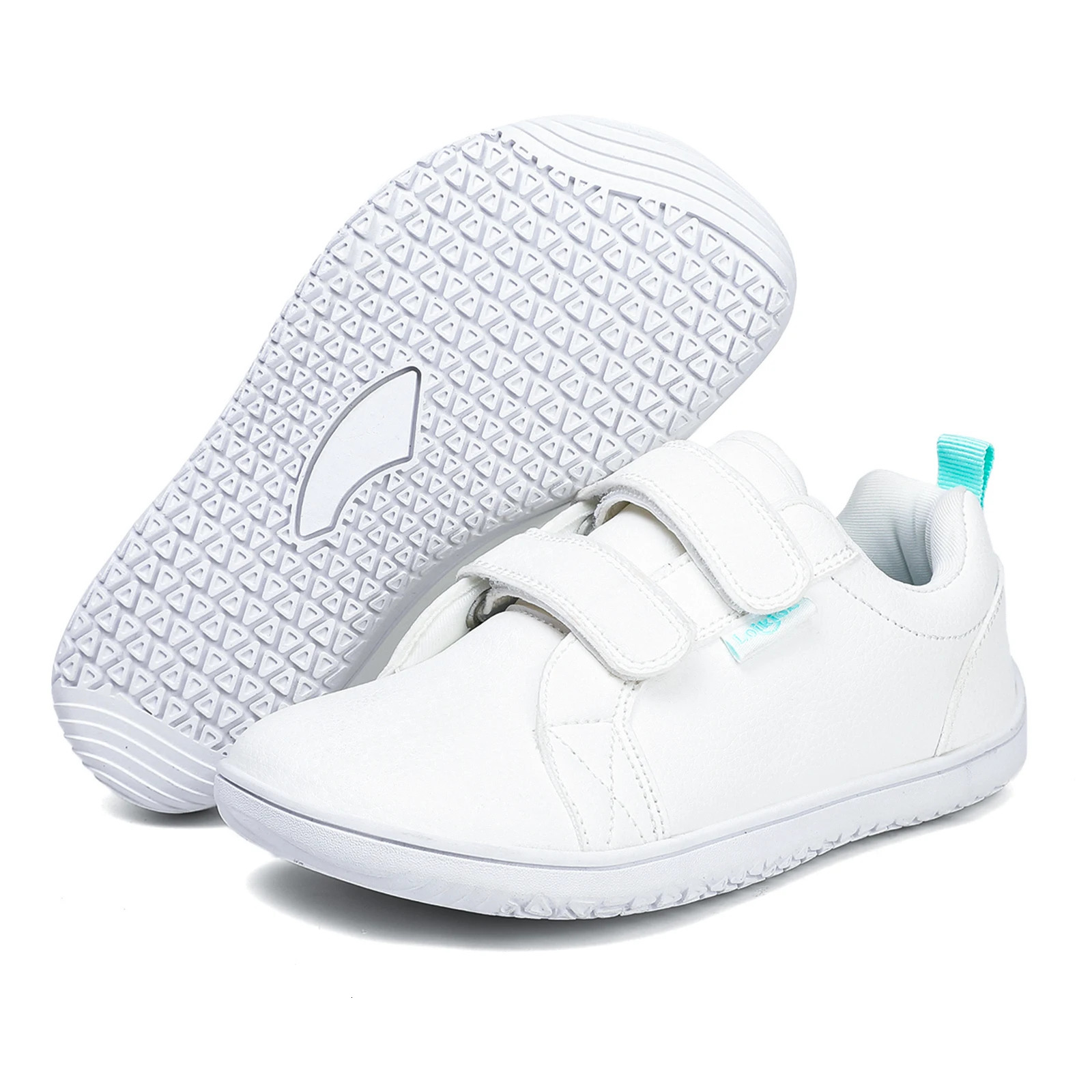 Kids Barefoot Shoes Boys Girls Wide Toe Minimalist Fashion Sneakers Lightweight Hook Loop Artificial Leather Walking Flats a251110BJ