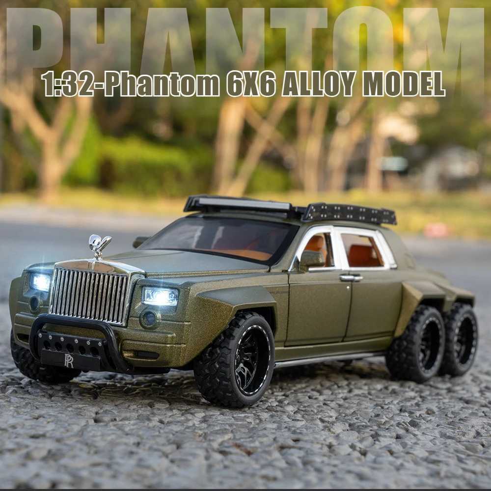 132 Model Toy Rolls-Royce Phantom 6X6 Cars Miniature SUV Alloy Diecast Sound Light 6 Doors Opened Pull Back Vehicle Toys Gifts C251118-image-1085145226