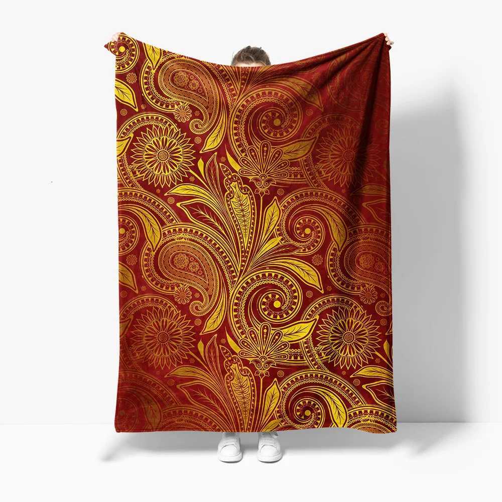 Paisley Pattern Blanket Indian Decorative Throw Blanket Bohemian Bed Cover Sofa Throw Unique Floral Print BeddingW251107-image-1083902990