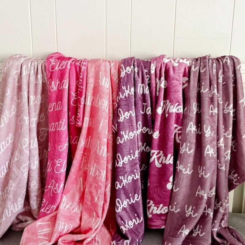 Custom Name Flannel Baby Blanket Personalized Blanket Choose Color Font Home Decor Sofa Blanket Kid Blanket Birthday GiftsW251107-image-1083902167