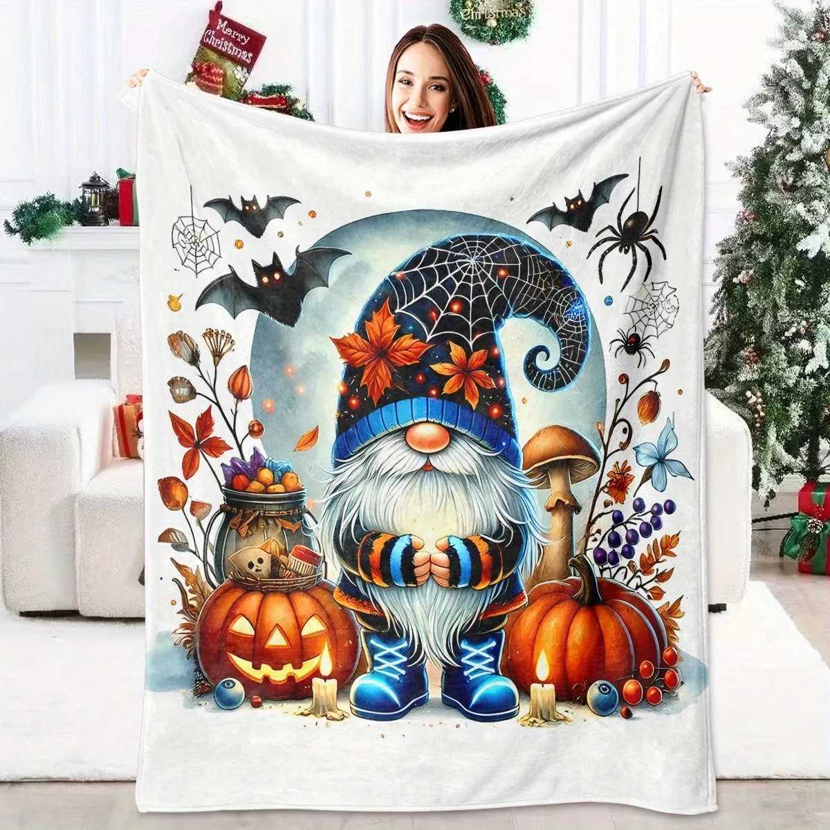 Throw Blanket Cozy Golden Elf Design Blanket And Throw Soft Warm All-season Flannel Throw Blanket For ChristmasW251107-image-1083902613