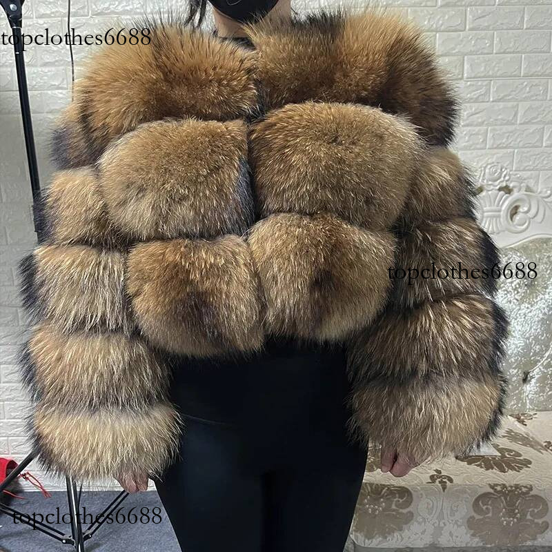 Plus Size Tops Brownfur 2025 Outwear Natural Lacun Real Fur Coat Winter Jacket Women's Clothing
