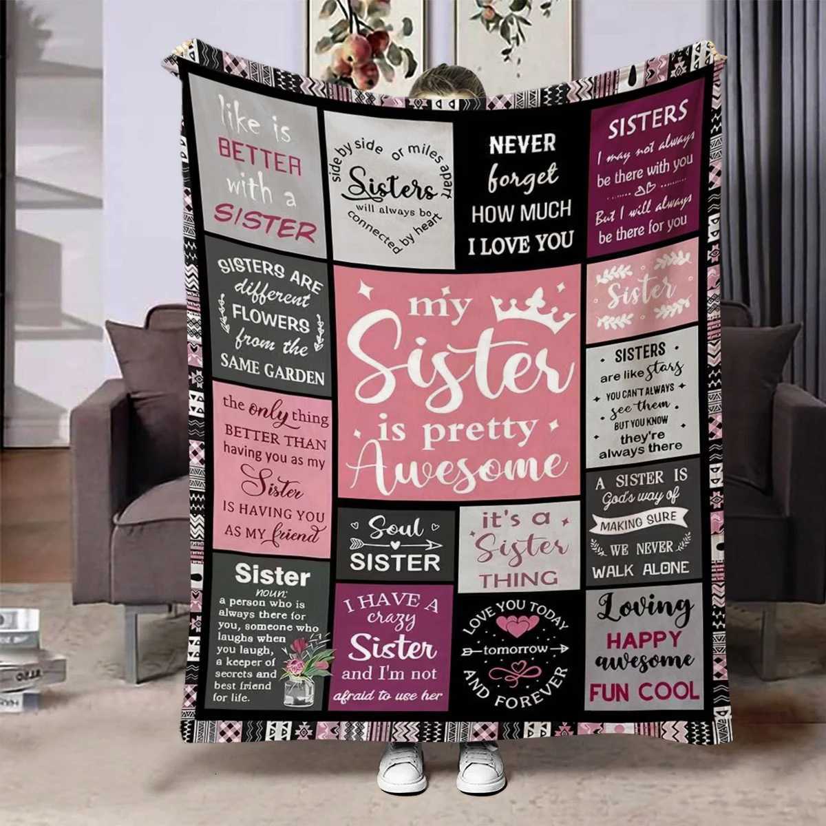 Creative Throw Blanket Flannel Print Blanket Super Soft Cozy Sofa Nap Blanket Home Blanket Perfect Home Gift For SistersW251107-image-1083906619