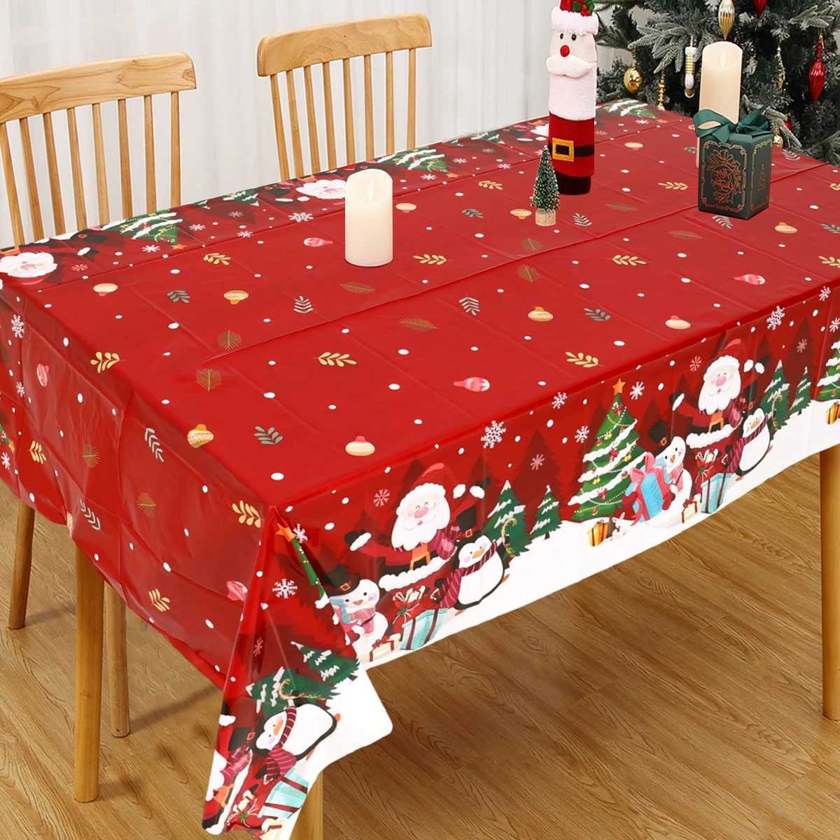 Christmas Santa Claus Tablecloth Merry Christmas Decoration for He 2024 Desktop Xmas Ornament Navidad Natal New Year Gift 2025 H251110-image-1083976591