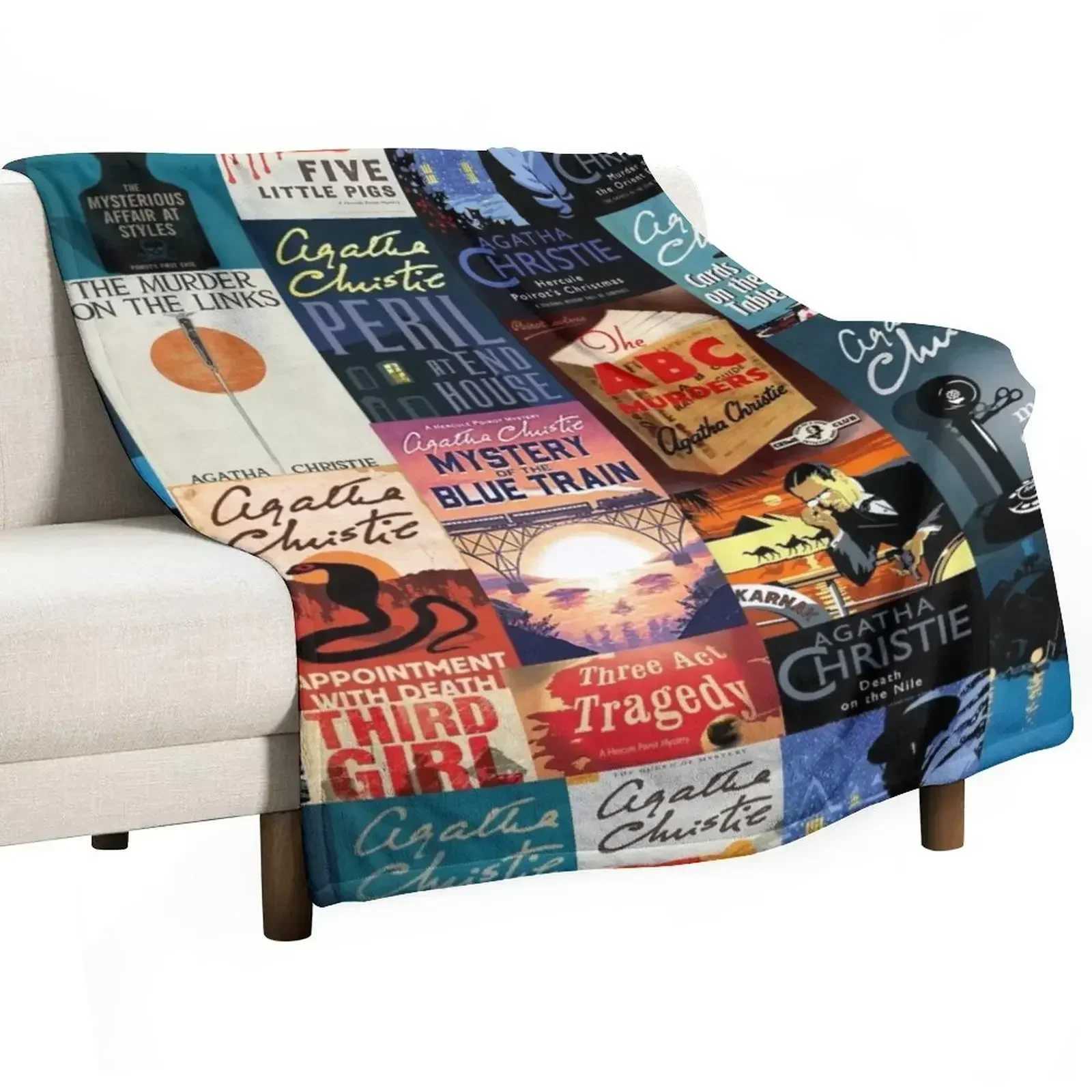Agatha Christie Hercule Poirot Books Poster Throw Blanket Luxury Designer Moving BlanketsW251107-image-1083903239