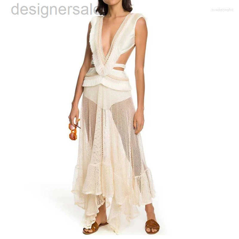 Designer Swimsuits Womens Swimwear Bikini Sets Women Swimsuit High Waist Sexy Sleeveless Cover Up 2024 Beach Bathing Suit Deep V Design Beachwear