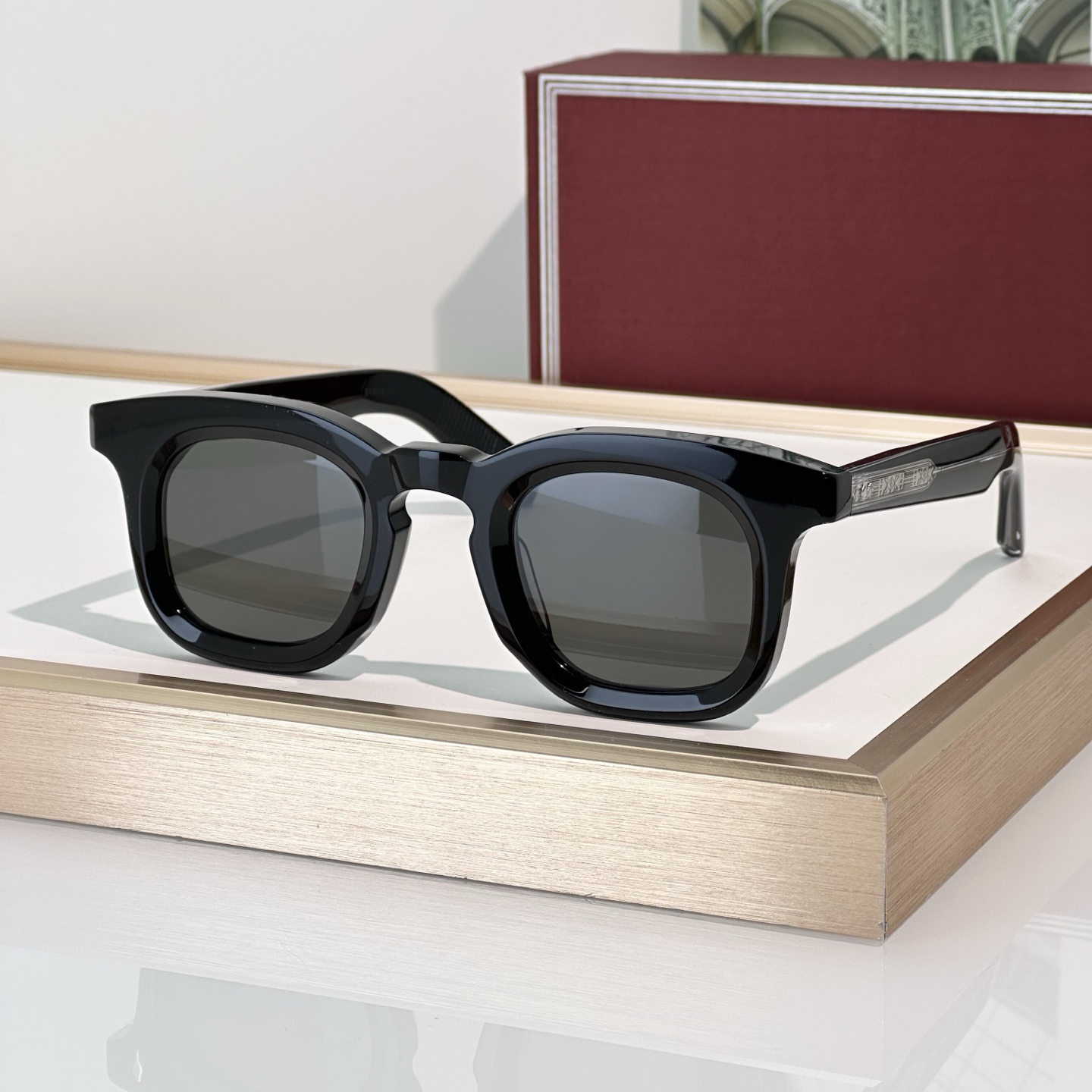 Super Fashion Sunglasses For Men Women Summer DEVAUXI Designer Stylish High Street Style Anti-Ultraviolet Retro Plate Square Acetate Frame Glasse-image-944218203