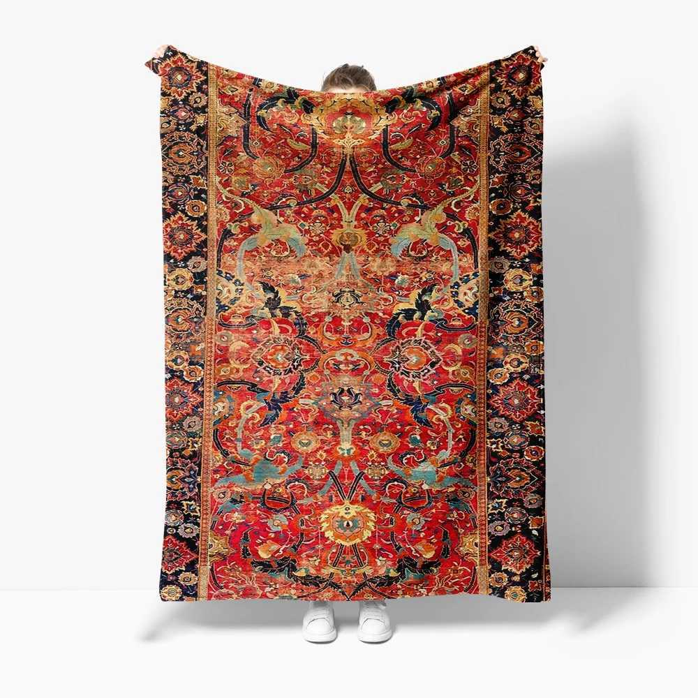 Luxurious Persian Style Wool Throw Blanket Large Soft Warm Bed Sofa Decorative Rug Blanket GiftW251107-image-1083905873
