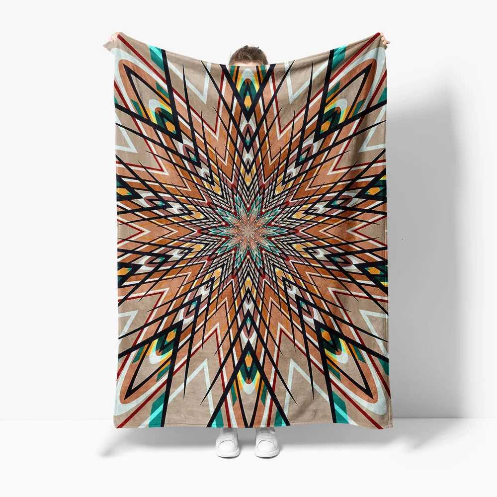 Abstract Geometric Zigzag Snowflake Throw Blanket for Women Men Sofa Bed Decorative Throwing BlanketW251107-image-1083903149