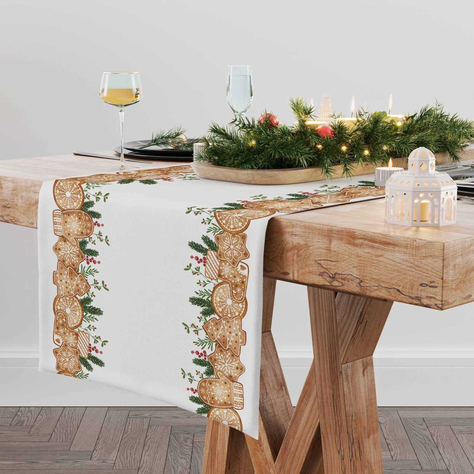 Christmas Cookies Themed Table Runner -Holiday Decor Christmas Table Topper Ideal Christmas Gift for Festive He Decorations H251110-image-1083975792