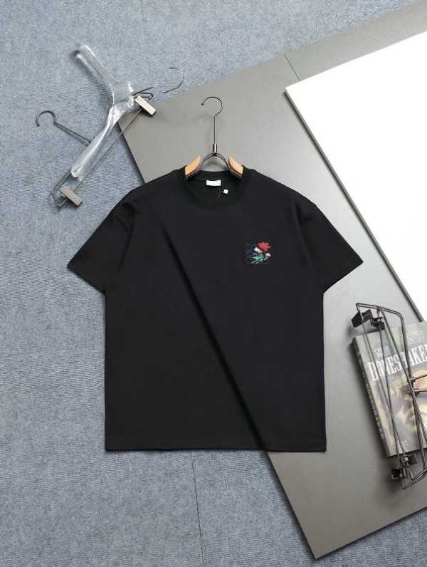 T-shirt et polo pour hommes 100% coton 2026ss Lettre Jacquard Col rond Sweat-shirt à manches courtes f4s22