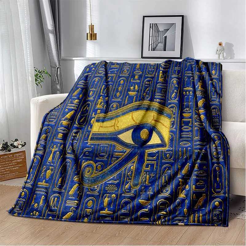 3D Ancient Egyptian Mythological Ideographic Sign Symbols BlanketSoft Throw Blanket for Home Bedroom Bed Sofa Cover Blanket KidW251107-image-1083909062