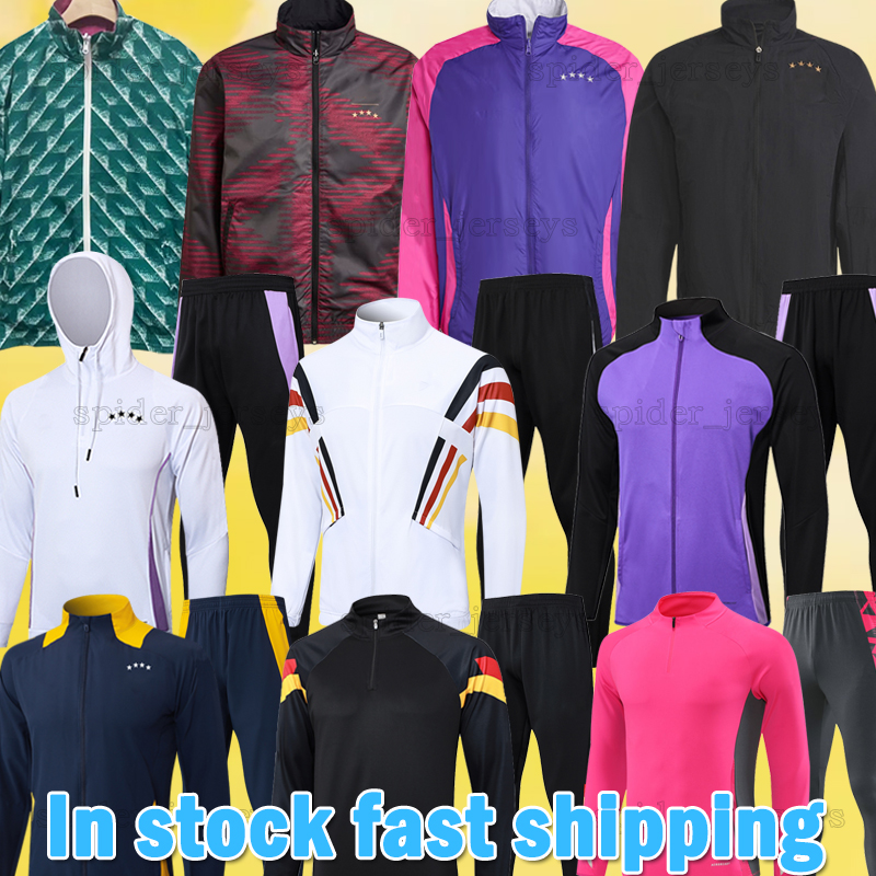 24 25 Germany Soccer Sets Long sleeve Hooded coat 2024 2025 GNABRY SANE Trench coat player verison POLO Football Jerseys Tracksuits movement Jack-image-931841925