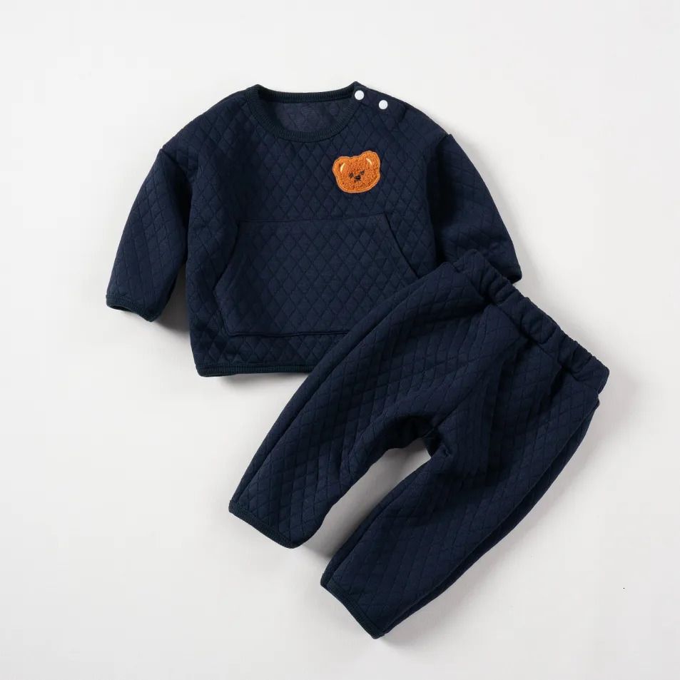 K648 Clothing Sets Baby Clothes Autumn Warm Girl Set Outfits Bear Cute Boy Sweatshirts Pants 2pcs Winter Suits for Newborn-image-1083961597