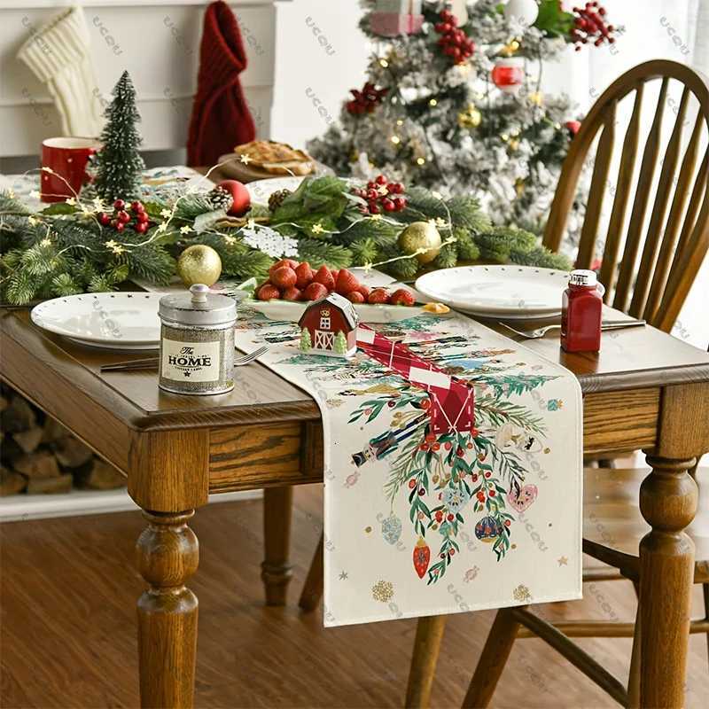 N-Nutcracker Holly Festive Christmas Table Runner Decorative Cloth Flag Family Party Gift Xmas He Holiday Dining Kitchen New H251110-image-1083977159