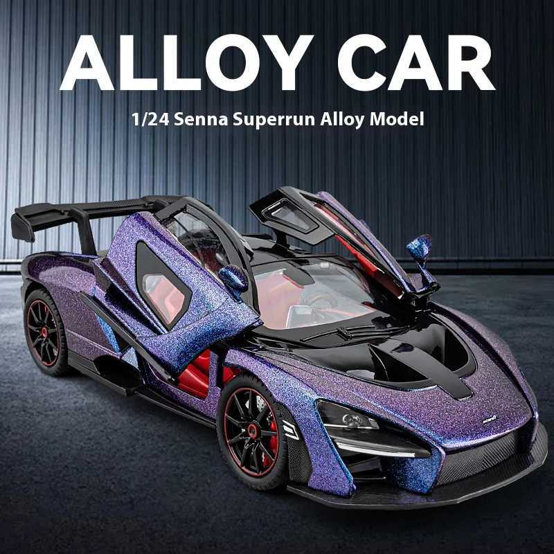 124 Mclaren Senna Super Sports Mini GT Alloy Diecast Model Vehicle Simulation Sound Light Birthday Gifts Box For Boyfriend C251118-image-1085145176