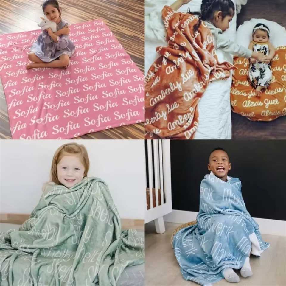 3D Custom Baby Name Flannel Blanket For Kids Babies Birthday Gift 70x100cm Soft All Season Personalized Pink Green Blue BlanketW251107-image-1083909462