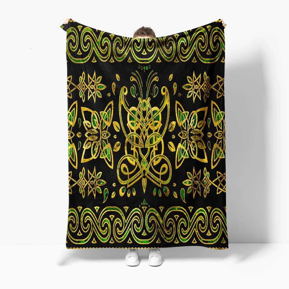 Black Celtic Knot Pattern Fleece Blanket Throw Soft Warm Cozy Decorative Bed Sofa Cushion GiftW251107-image-1083906894