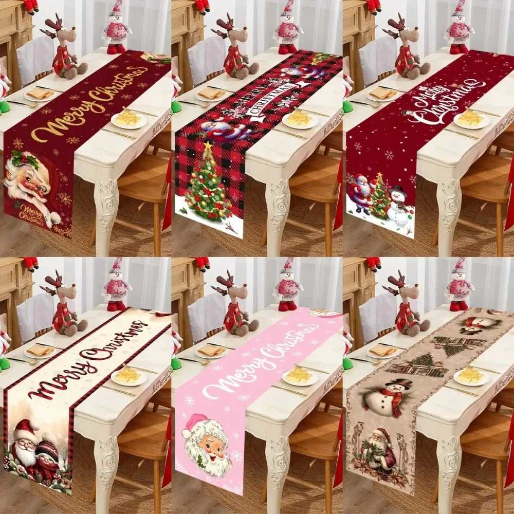 Santa Claus Christmas Table Runner Merry Christmas Decoration for He 2025 Xmas Party Table Decor Navidad Noel New Year 2026 H251110-image-1083975407