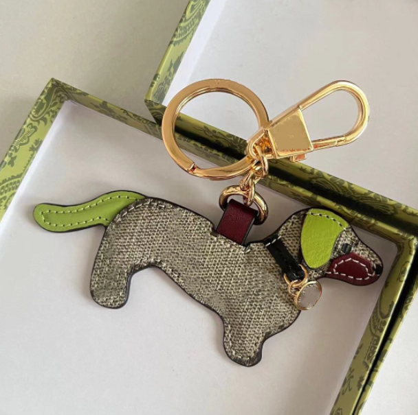 Upscale leather pet dog Keychains Designer Keychains Women Fashion Bag charm cartoon keychain for Men Women Car Key Rings - Perfect Christmas Gift f