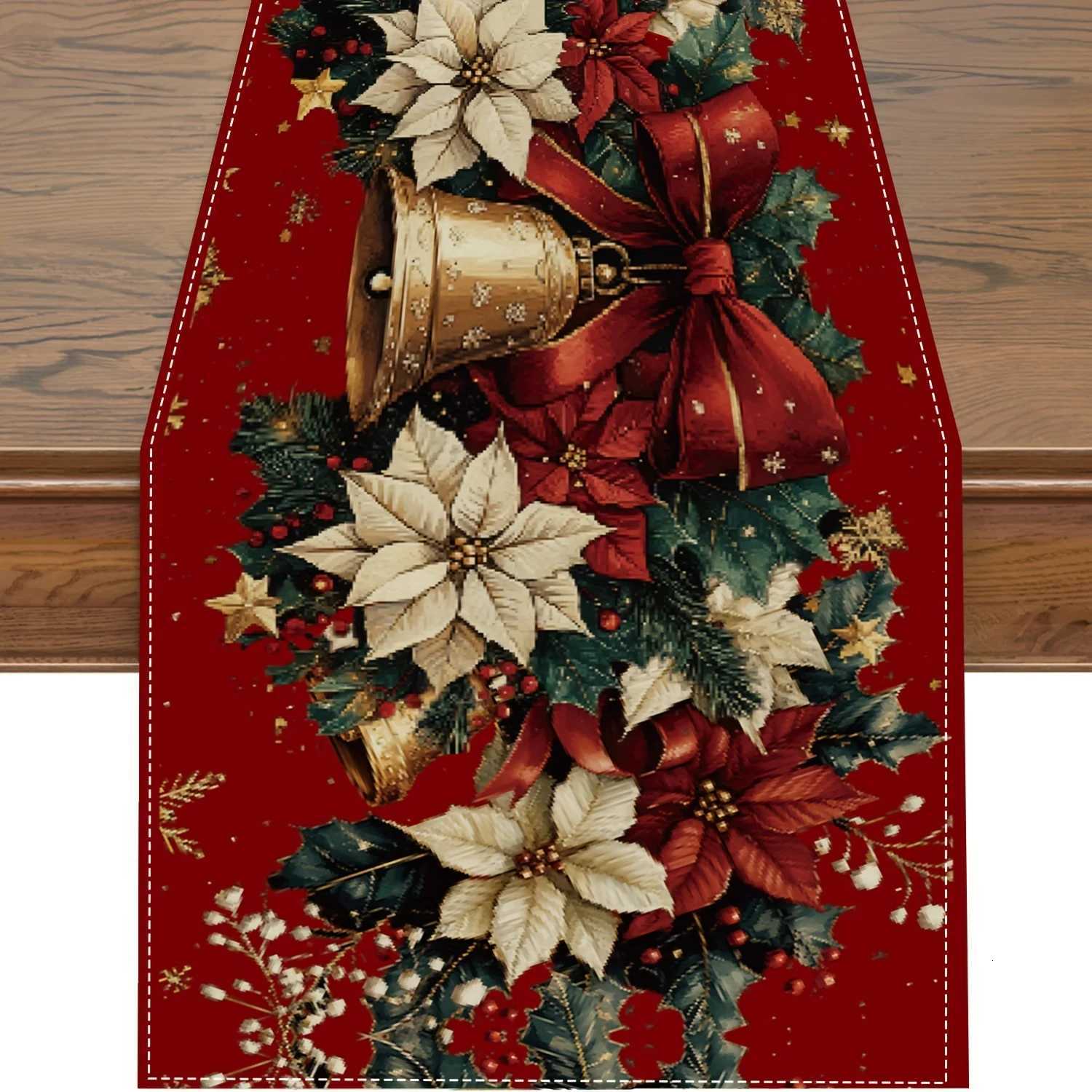 1pcChristmas Themed Table Runner He Dining Table Restaurant Tabletop Ro Decor Holiday Party Use Adds Christmas Festive Charm H251110-image-1083975682