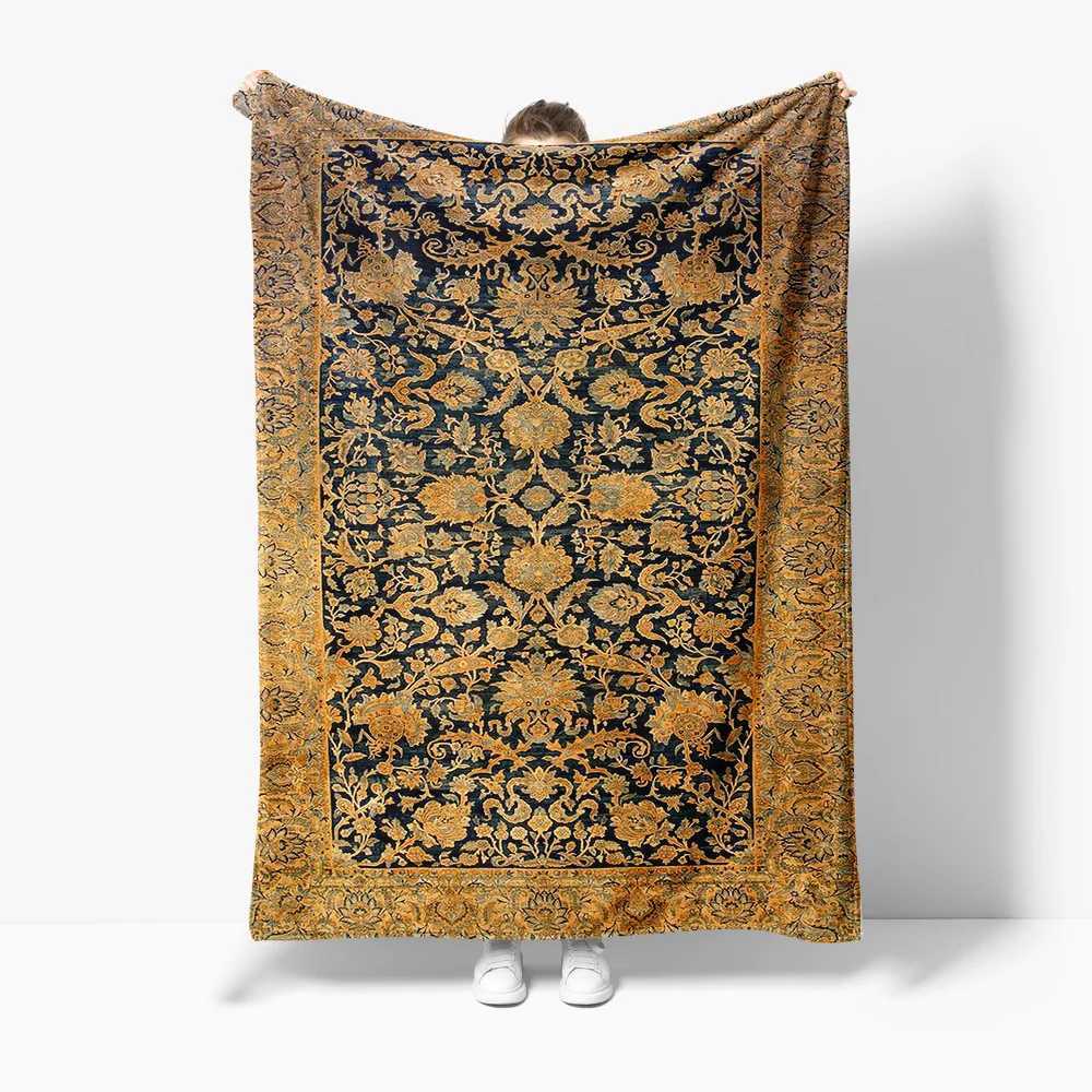 Luxurious Velvet Throw Blanket Embroidered Floral Design Sofa Bed Living Room Decor Warm Soft Cushion CoverW251107-image-1083907336