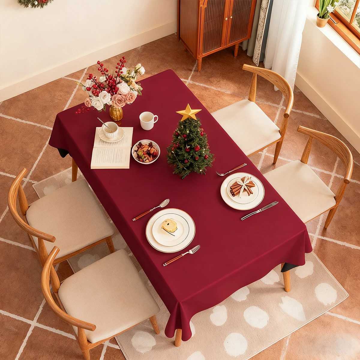 High Quality Solid Color Waterproof Tablecloth For Christmas Parties Hotels Restaurants Daily He Decoration H251110-image-1083979054