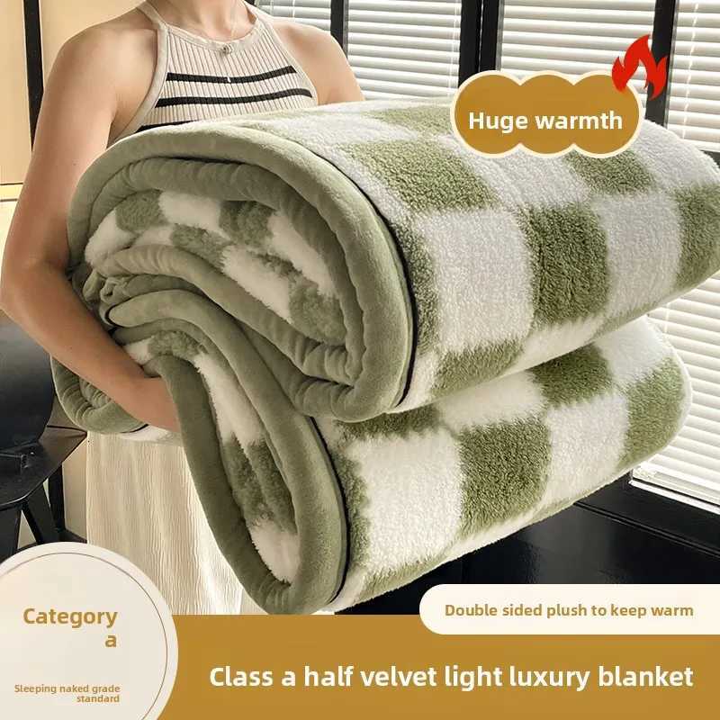 Shumian velvet thickened warm blanket coral velvet blanket milk velvet long velvet light luxury blanketW251107-image-1083905540
