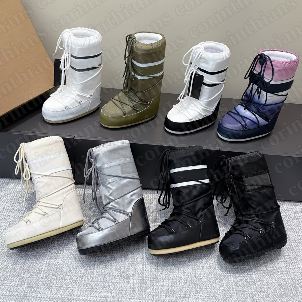 Boot Icon Faux-Fur Nylon Low Shearling Rubber Womens Boots Quilt Cream Khaki Black White Moonrise Blue Red Whisky Caramel Cappucino Optical Beads-image-991041881