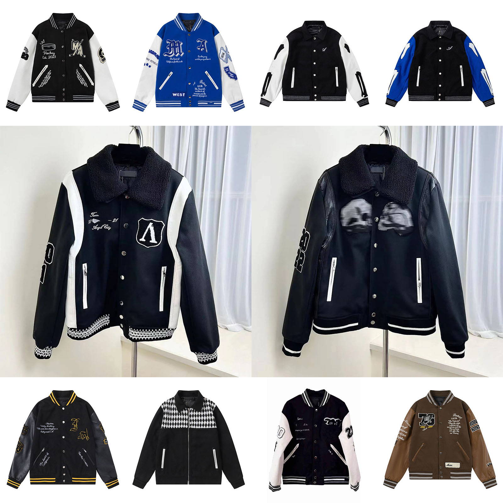 Designer Mens Towel Embroidery Letter Bone Pattern Baseball High Quality Vintage Hip Hop Winter Jacket Men Womens Coat