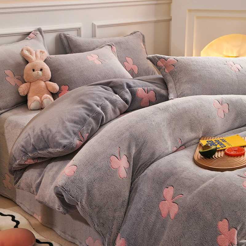 Winter Duvet Cover Thick Fleece Warm Flannel Coral Double Sided Velvet Bedding Single Double Queen King Size Quilt Cover H251111-image-1084169497