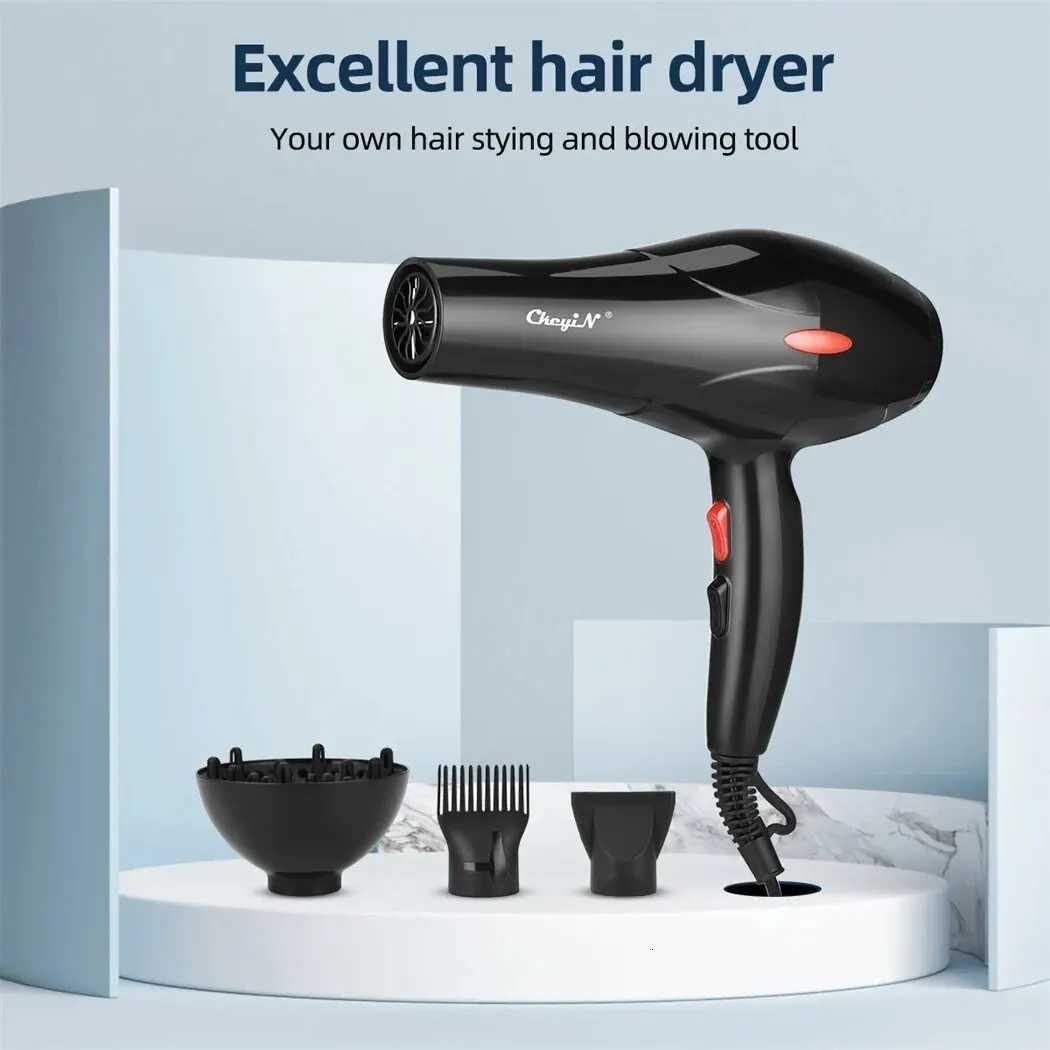 CkeyiN 1600W Hair Dryer Professional Negative Ion Blower He Use Hot Cold Blow Drying Salon Blower Diffuser Concentrator Nozzle H251111-image-1084141741