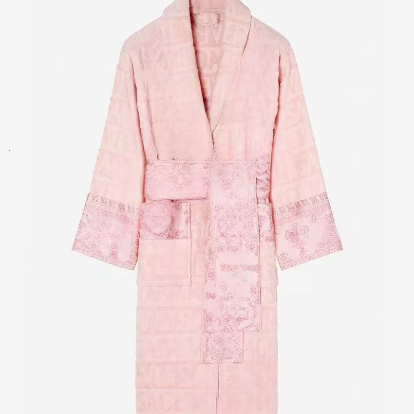 V Ersac Robe Slpwear Mens Womens Shawl Collar Cotton Soft Fluffy Designer Brand Vintage Bathrobe Pamas Unisex Lovers Dressing Gown 8429 Z251