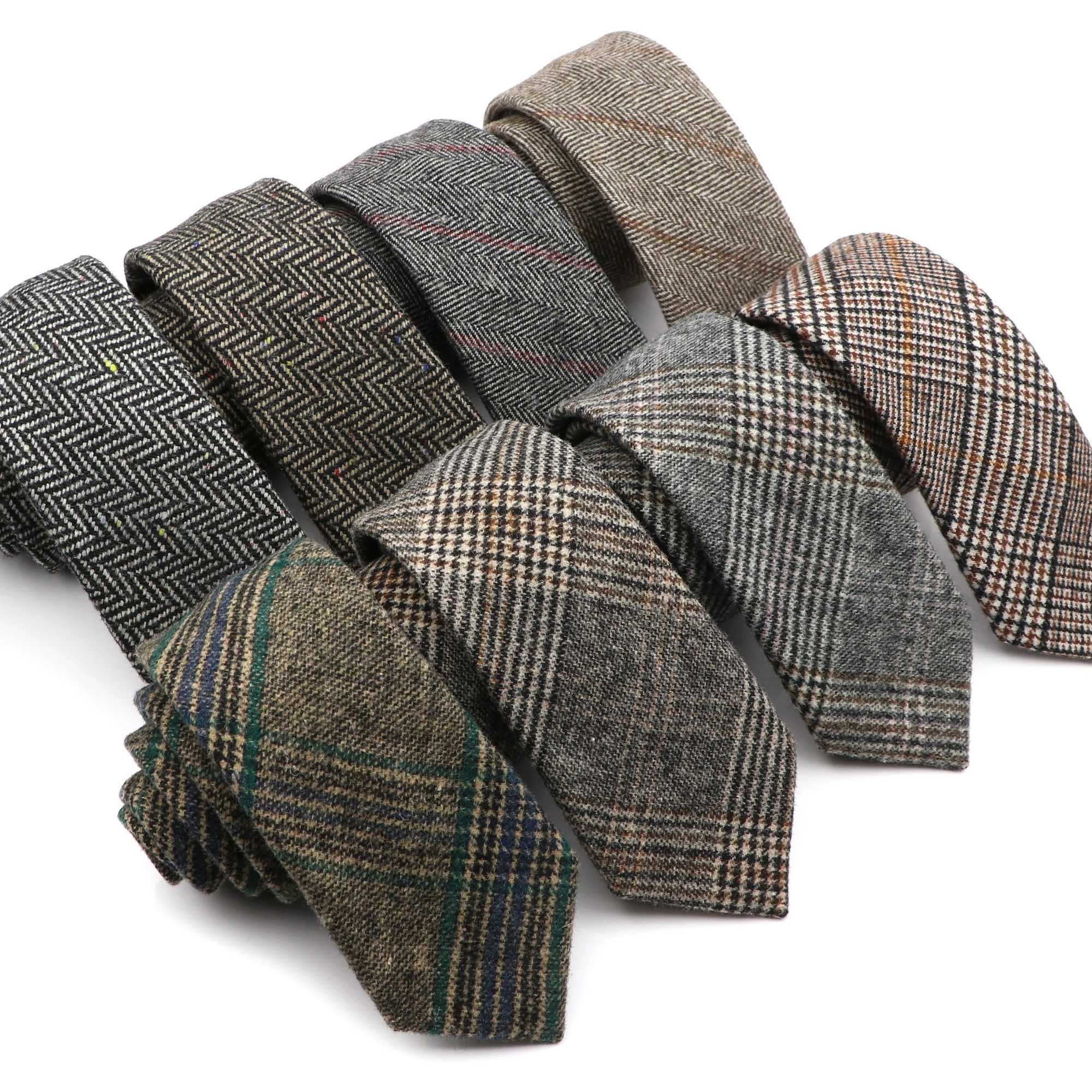 Wool Tie High Quality Gift Ties Handmade Soft Casual Fashion Men Woven Skinny Necktie For Wedding Party New ArrivalW251111-image-1084176063