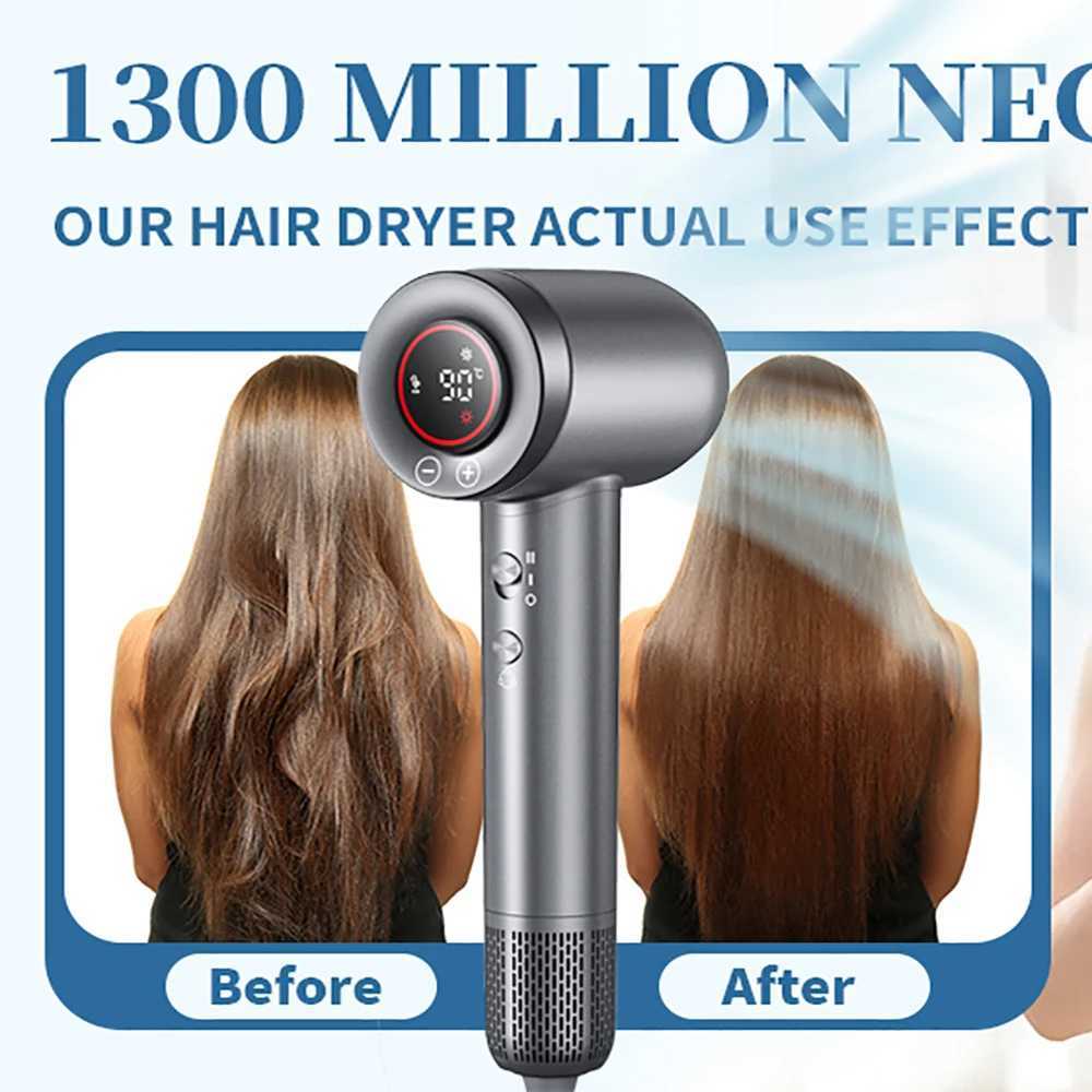 1600W high-speed hair dryer - Bless negative ion hair dryer with air collection nozzle - Suitable for he use dormitories H251111-image-1084141899