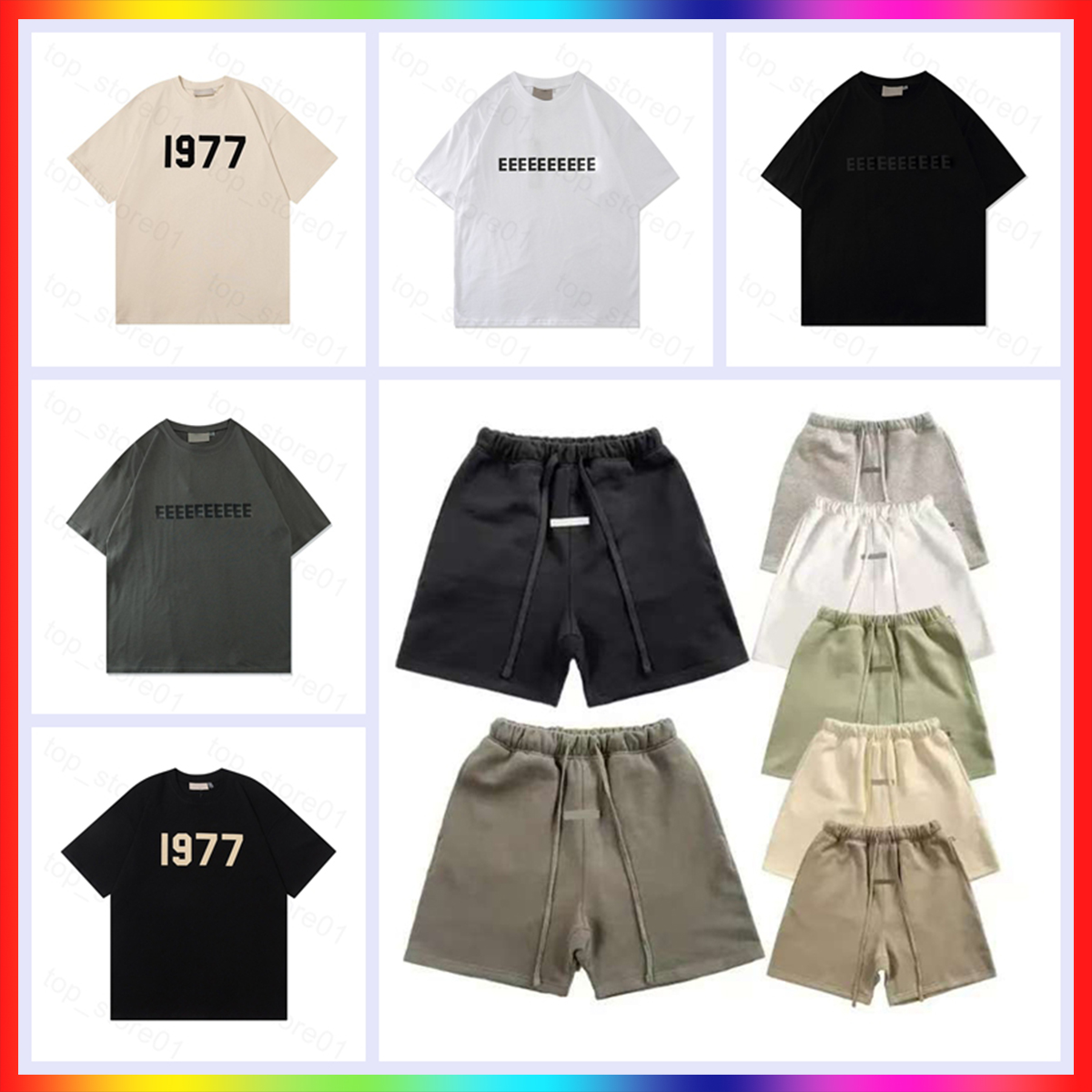 5A 2025 essentials shorts mens designer essantials short pants sweatpants tracksuit skateboard hip hop oversize joggers essencial trousers essent-image-890956470