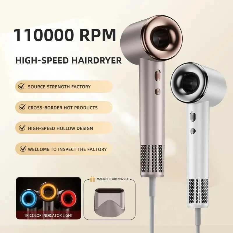 Negative Anion Hair Dryer Hair Care 1600W High Power Hair Dryer Low Noise Blow Dryer Cpact Electric Hair Dryer 110000 Rpm H251111-image-1084141890