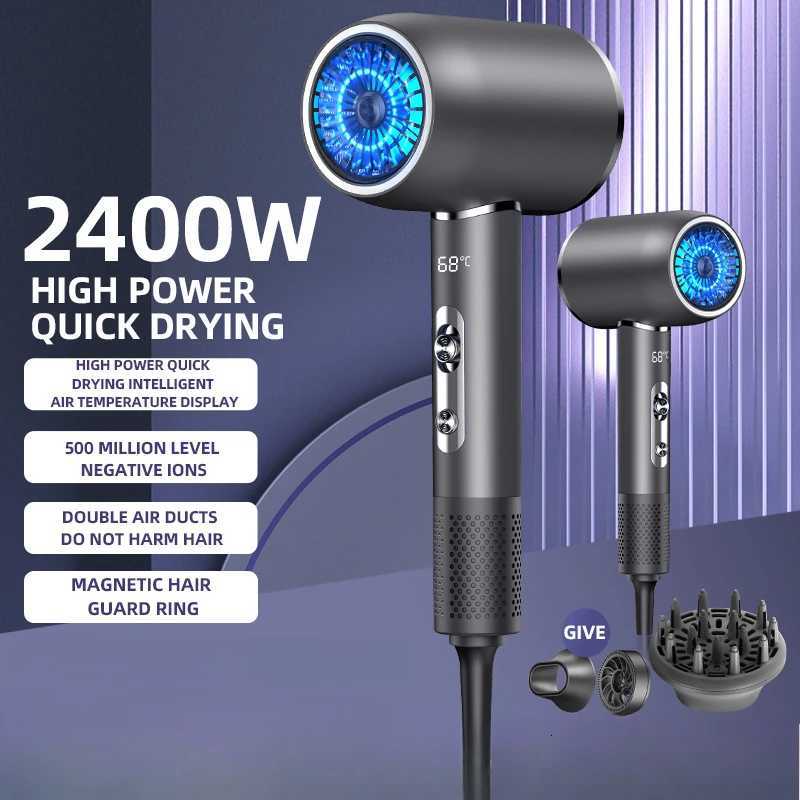 High-speed Hair Dryer 2400W High-power Silent Hair Dryer Household Appliances Negative Ion Hair Care Corrugated Wire Heating H251111-image-1084142023
