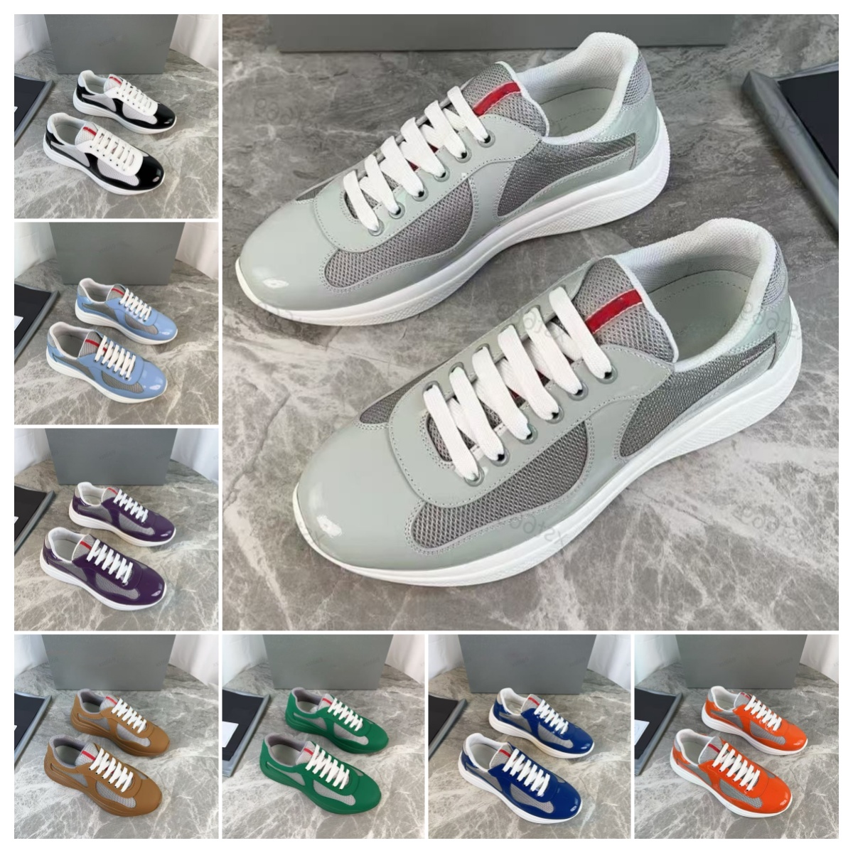 Designer Casual Chaussures Hommes Sneaker Coupe Américaine Tissu Technique Baskets En Cuir Verni À Lacets Coureur Extérieur Hommes Formateurs Sem