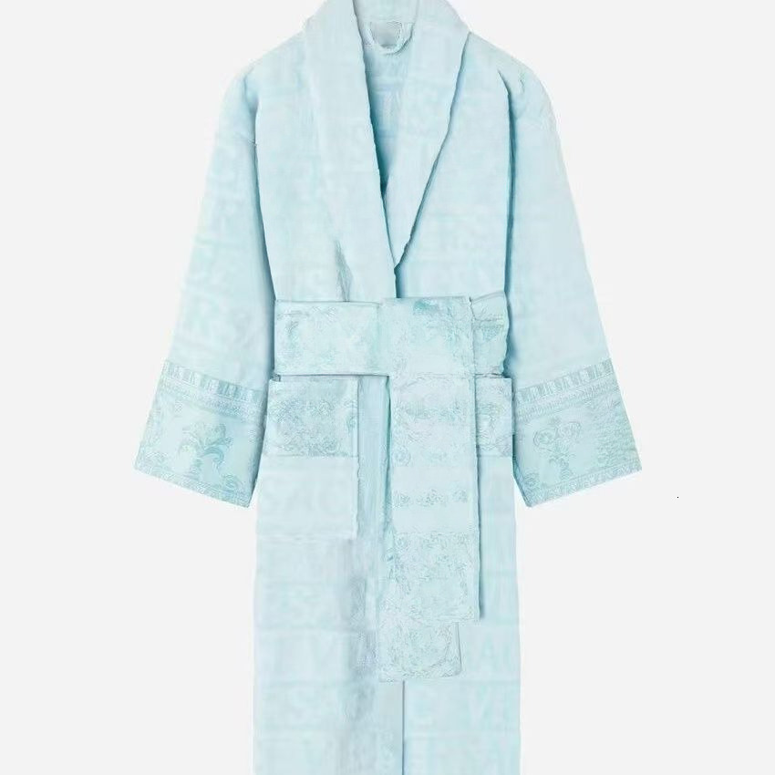 V Ersac Robe Slpwear Mens Womens Shawl Collar Cotton Soft Fluffy Designer Brand Vintage Bathrobe Pamas Unisex Lovers Dressing Gown Q20919